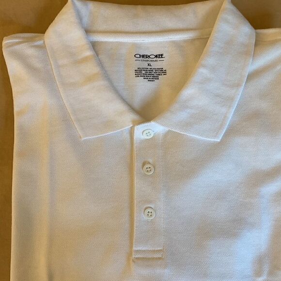 Cherokee NWT Mens Short Sleeve White Polo Shirt. Size XL. - Picture 2 of 5